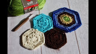 How to crochet a hexagon [upl. by Aokek716]