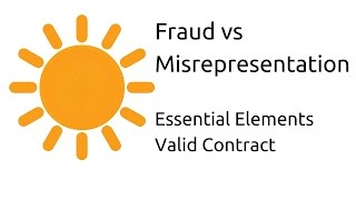 Fraud vs Misrepresentation  Other Essential Elements of a Valid Contract  CA CPT  CS amp CMA [upl. by Arbma]