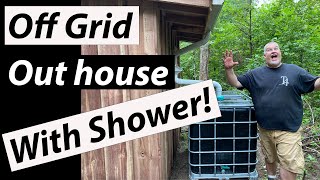 Off Grid Outhouse with Rain Water collecting Shower [upl. by Lafleur]