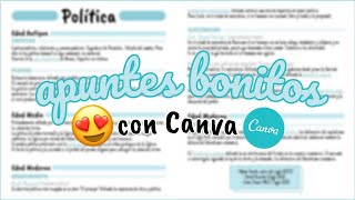 Como hacer APUNTES BONITOS en CANVA 😍  Claus [upl. by Claudina]