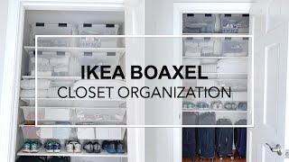 CLOSET MAKEOVER Installing Ikea Boaxel System – luggage running gear linens amp seasonal clothing [upl. by Ansley]