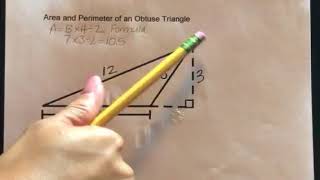 How to find the Area and Perimeter of an Obtuse Triangle [upl. by Alrick]