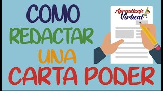 COMO REDACTAR UNA CARTA PODER [upl. by Peery151]