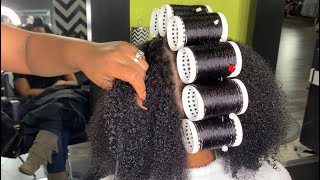 BEAUTIFUL NATURAL HAIR  ROLLER SET [upl. by Frazer]