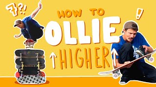 HOW TO OLLIE FROM FLAT TO 7 SKATEBOARDS HIGH [upl. by Jard]